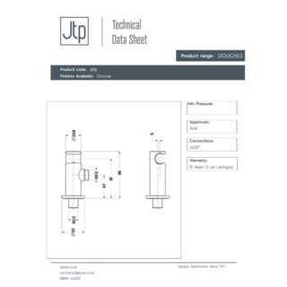 JTP Water Outlet Elbow For Douche Chrome - Image 2