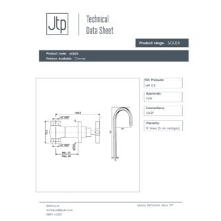 JTP Solex Deck Mounted Spout & Concealed Shower Valves Chrome - Image 2