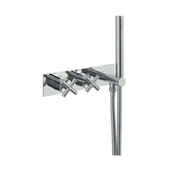 JTP Solex 2 Outlets Thermostatic Concealed Shower Valve & Attached Handset Chrome