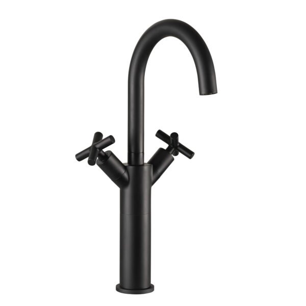 JTP Solex Tall Mono Basin Mixer Tap Swivel Spout Matt Black