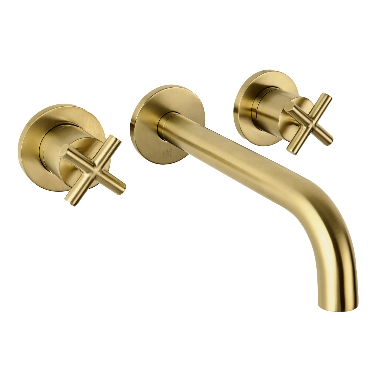 JTP Solex 3 Hole Wall Mounted Basin Mixer Tap – Various Colour - Brushed Brass