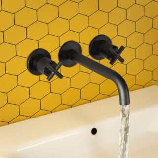 JTP Solex 3 Hole Wall Mounted Basin Mixer Tap - Various Colour - Image 4