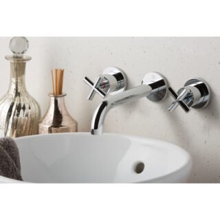 JTP Solex 3 Hole Wall Mounted Basin Mixer Tap - Various Colour - Image 3