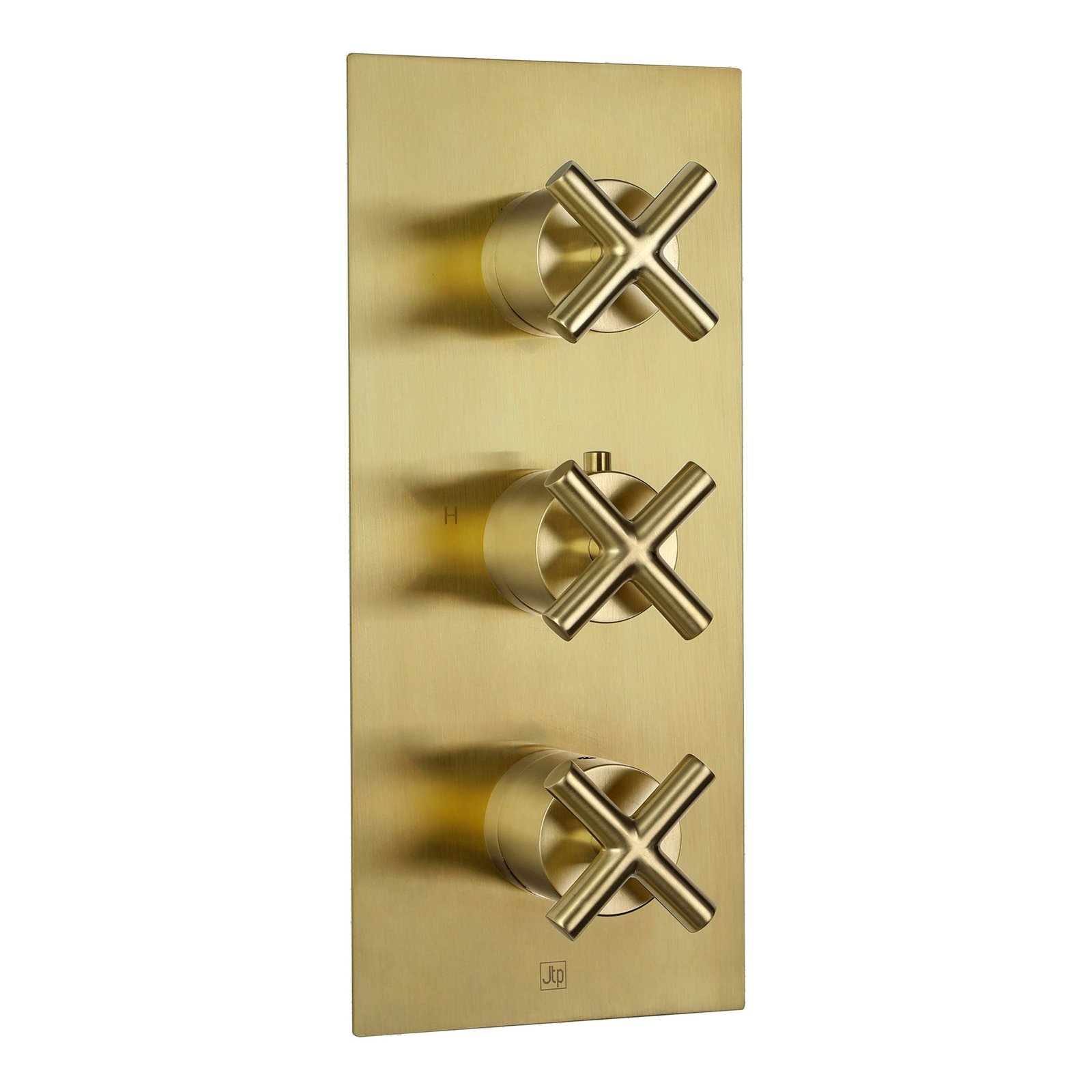 JTP Solex 3 Outlet 3 Handle Thermostatic Concealed Shower Valve – Various Colour - Brushed Brass