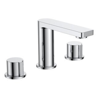 JTP Hugo 3 Hole Deck Mounted Basin Mixer Tap & Pop Up Waste Chrome - Image 3