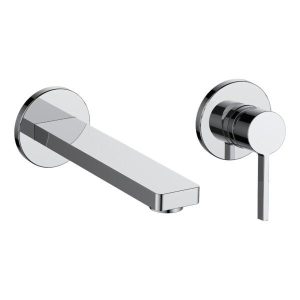 JTP Hugo 2 Hole Wall Mounted Basin Mixer Tap Chrome