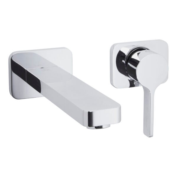 JTP Curve 2 Hole Wall Mounted Basin Mixer Tap Chrome