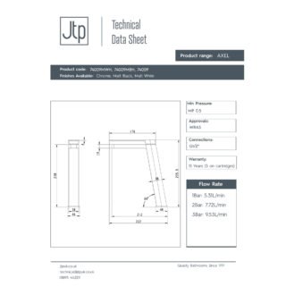 JTP Axel Tall Basin Mixer Tap - Various Colour - Image 2