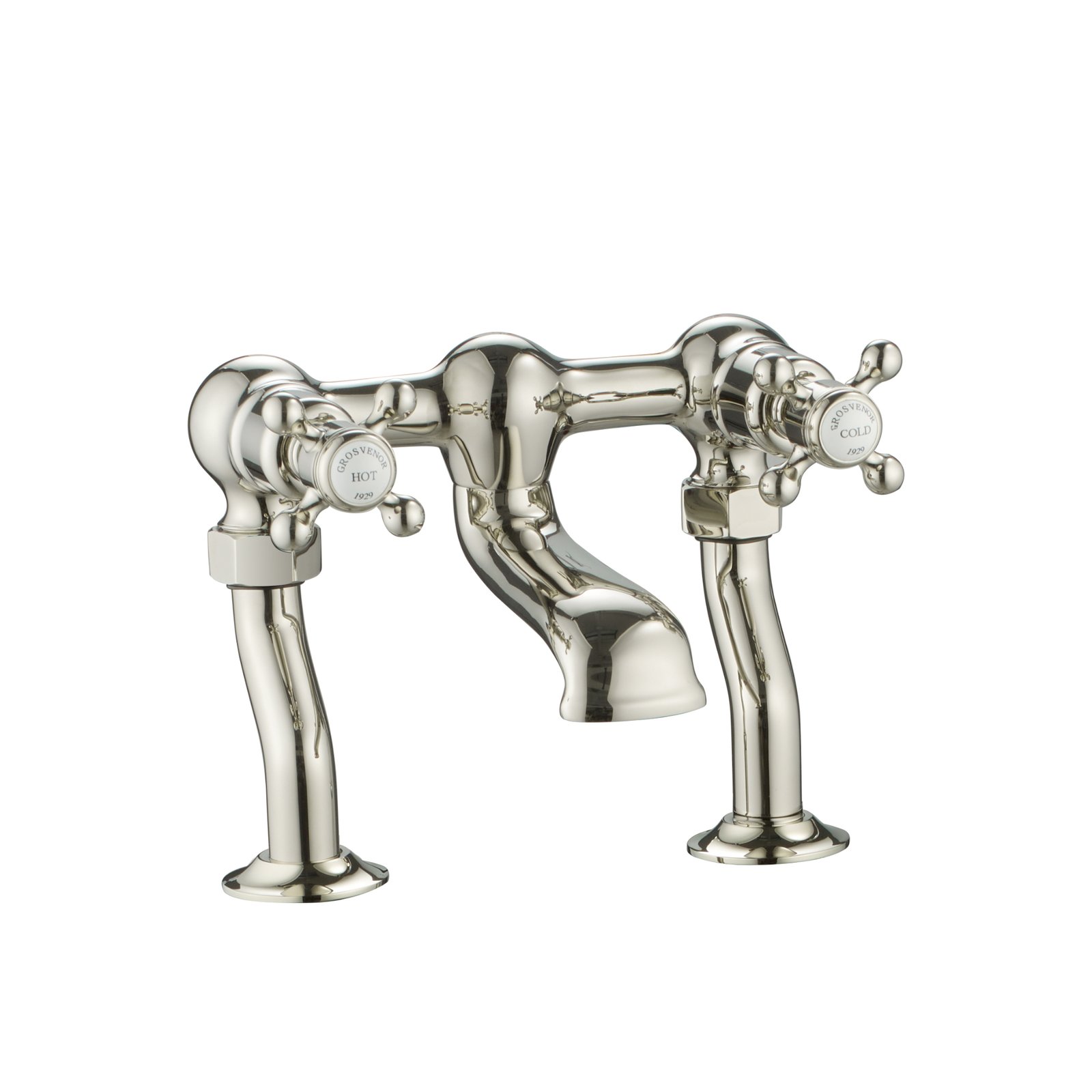 JTP Grosvenor Deck Mounted Crosshead Bath Filler Tap – Various Colour - Nickel