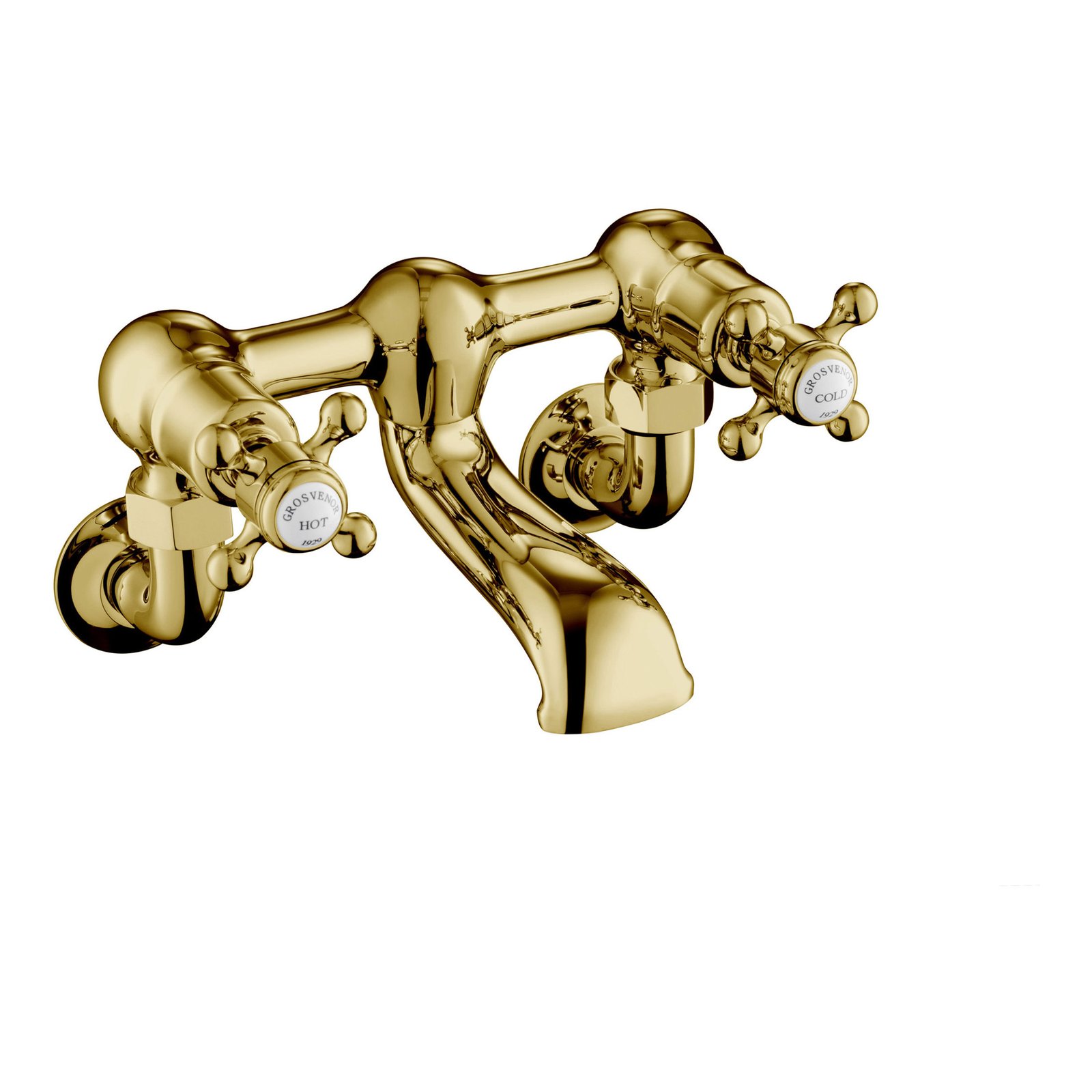 JTP Grosvenor Crosshead Wall Mounted Bath Filler Tap – Various Colour - Antique Brass