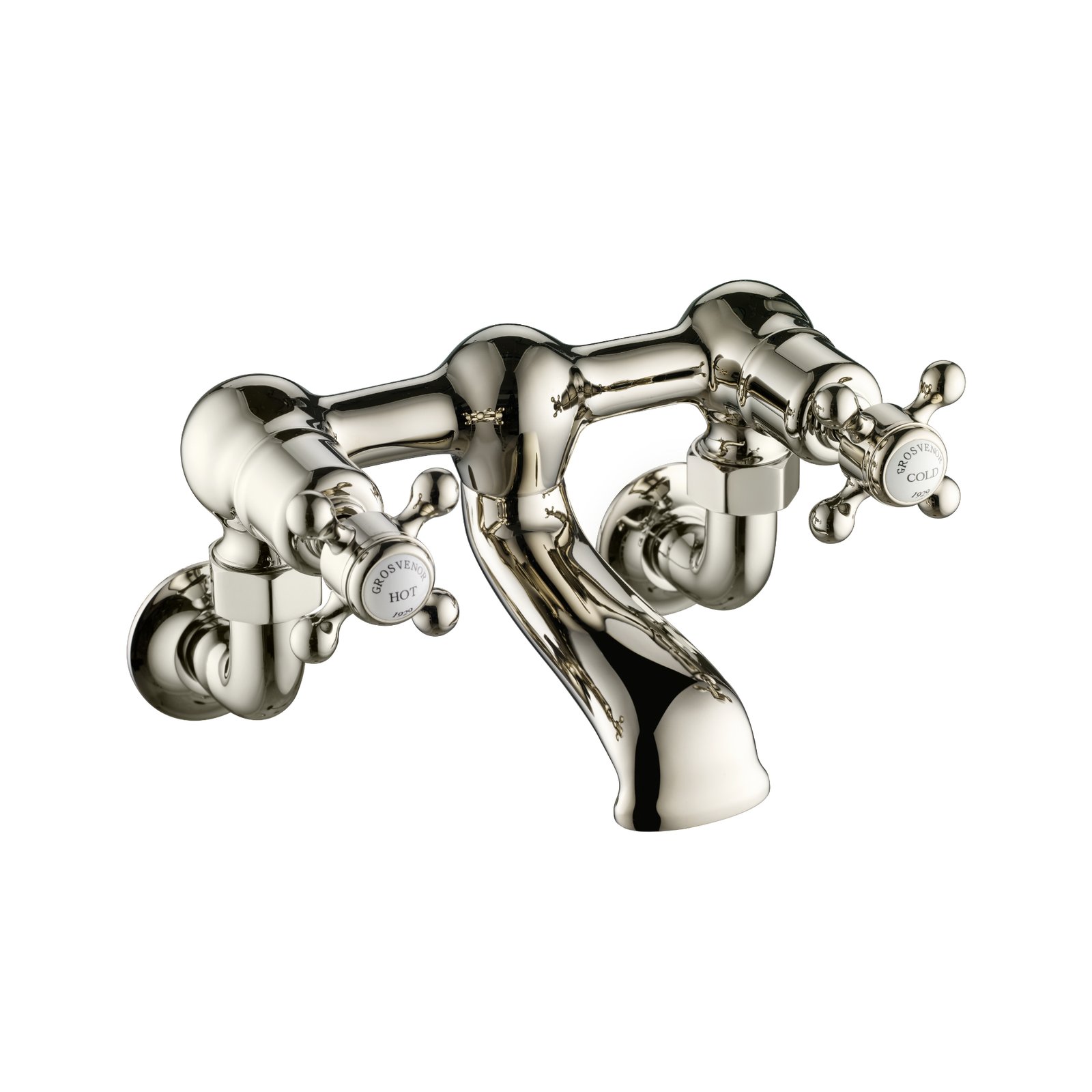 JTP Grosvenor Crosshead Wall Mounted Bath Filler Tap – Various Colour - Nickel