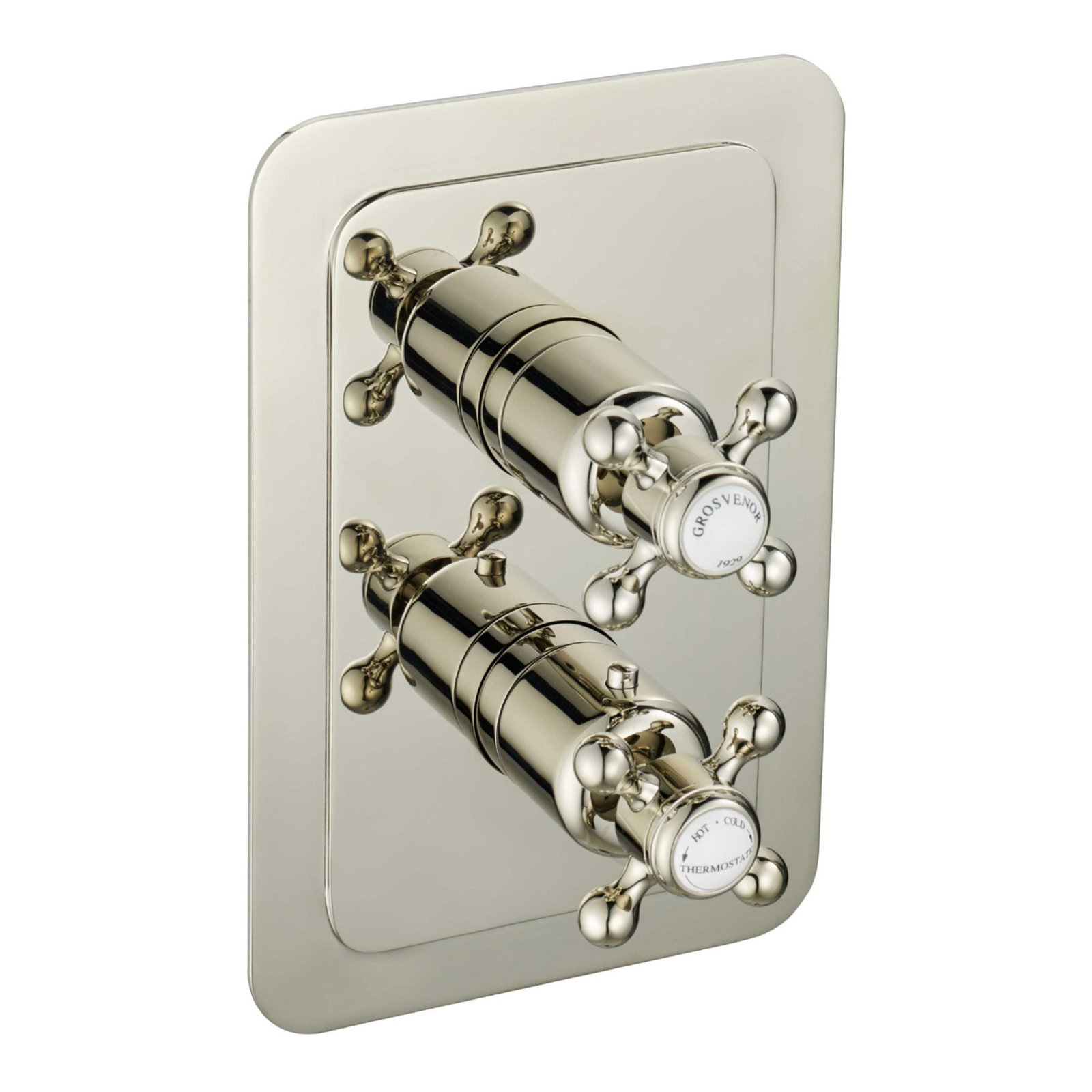 JTP Grosvenor 1 Outlet Crosshead Thermostatic Concealed Shower Valve – Various Colour - Nickel