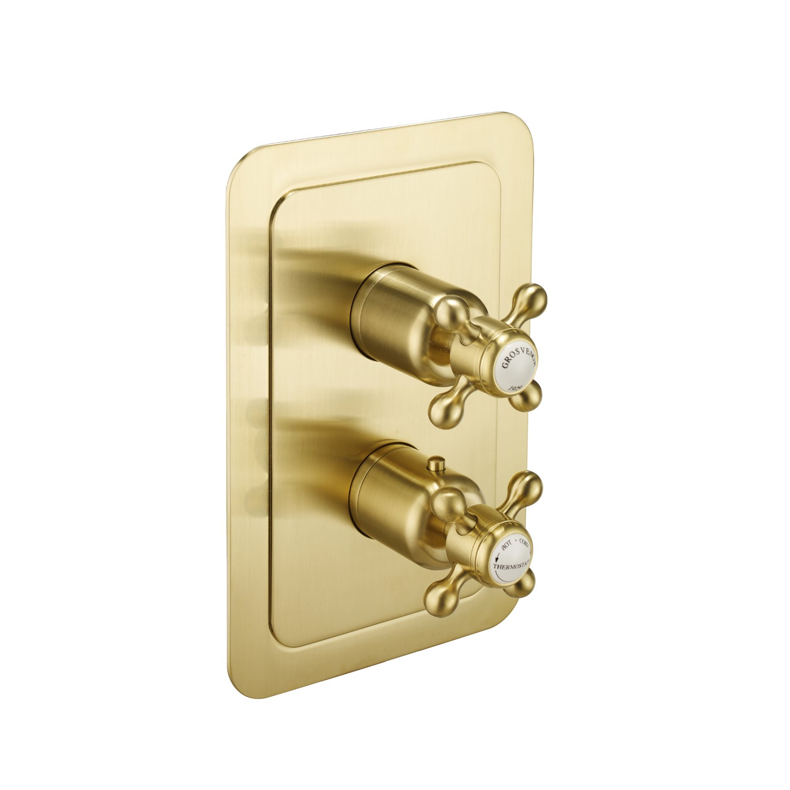 JTP Grosvenor 2 Outlet Crosshead Thermostatic Concealed Shower Valve – Various Colour - Brushed Brass