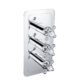 JTP Grosvenor 2 Outlet 3 Handle Crosshead Thermostatic Concealed Shower Valve - Various Colour