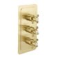 JTP Grosvenor 2 Outlet 3 Handle Crosshead Thermostatic Concealed Shower Valve - Various Colour