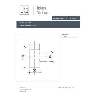 JTP Bottle Trap 300mm Deep Chrome - Image 2