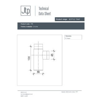JTP Bottle Trap 400mm Deep Chrome - Image 2