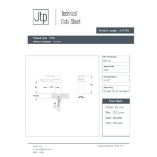 JTP Amore Deck Mounted Basin Mixer Tap Chrome - Image 2