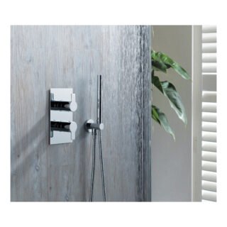 JTP Amore 3 Outlet 2 Handle Thermostatic Concealed Shower Valve Chrome - Image 3