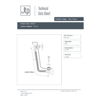 JTP Extended Bath Pop-Up Waste Chrome - Image 2
