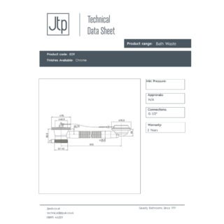 JTP Standard Bath Waste Plug And Chain Chrome - Image 2