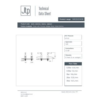 JTP Grosvenor Long Nose Lever Basin Taps Pair - Various Colour - Image 2