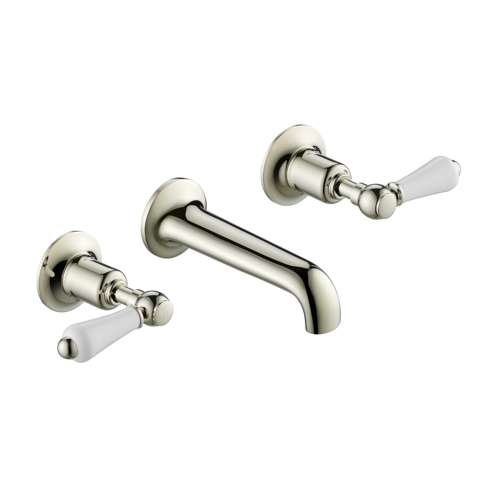 JTP Grosvenor 3 Hole Wall Mounted Lever Basin Mixer Tap – Various Colour - Nickel