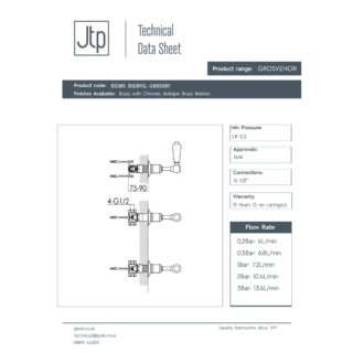 JTP Grosvenor Lever Wall Valves Pair - Various Colour - Image 2