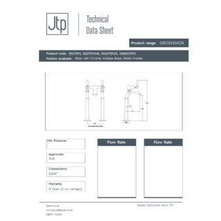 JTP Grosvenor Lever Freestanding Bath Shower Mixer Tap With Kit - Various Colour - Image 2