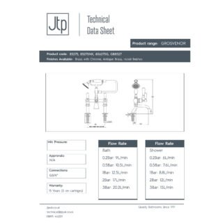 JTP Grosvenor Lever Deck Mounted Bath Shower Mixer Tap With Kit - Various Colour - Image 2