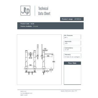 JTP Athena Freestanding Bath Shower Mixer Tap Chrome - Image 2
