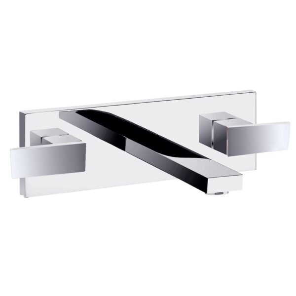JTP Athena 3 Hole Wall Mounted Basin Mixer Tap Chrome