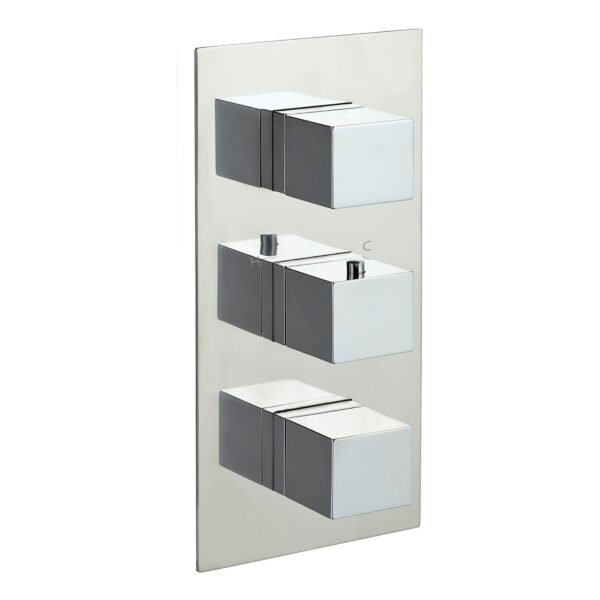 JTP Athena 2 Outlet & 3 Handle Thermostatic Concealed Shower Valve Chrome