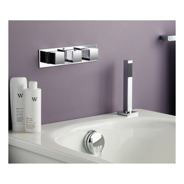JTP Athena 3 Outlets Slimline Horizontal Thermostatic Concealed 3 Outlets Shower Valve Chrome - Image 3