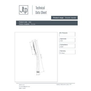 JTP Pulse Multi Function Shower Handset Chrome - Image 2