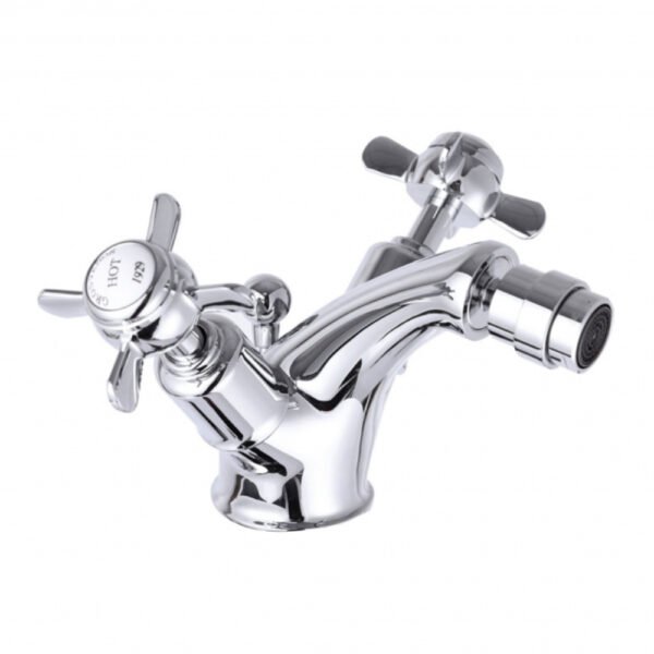 JTP Grosvenor Pinch Bidet Mixer Tap & Pop Up Waste Chrome