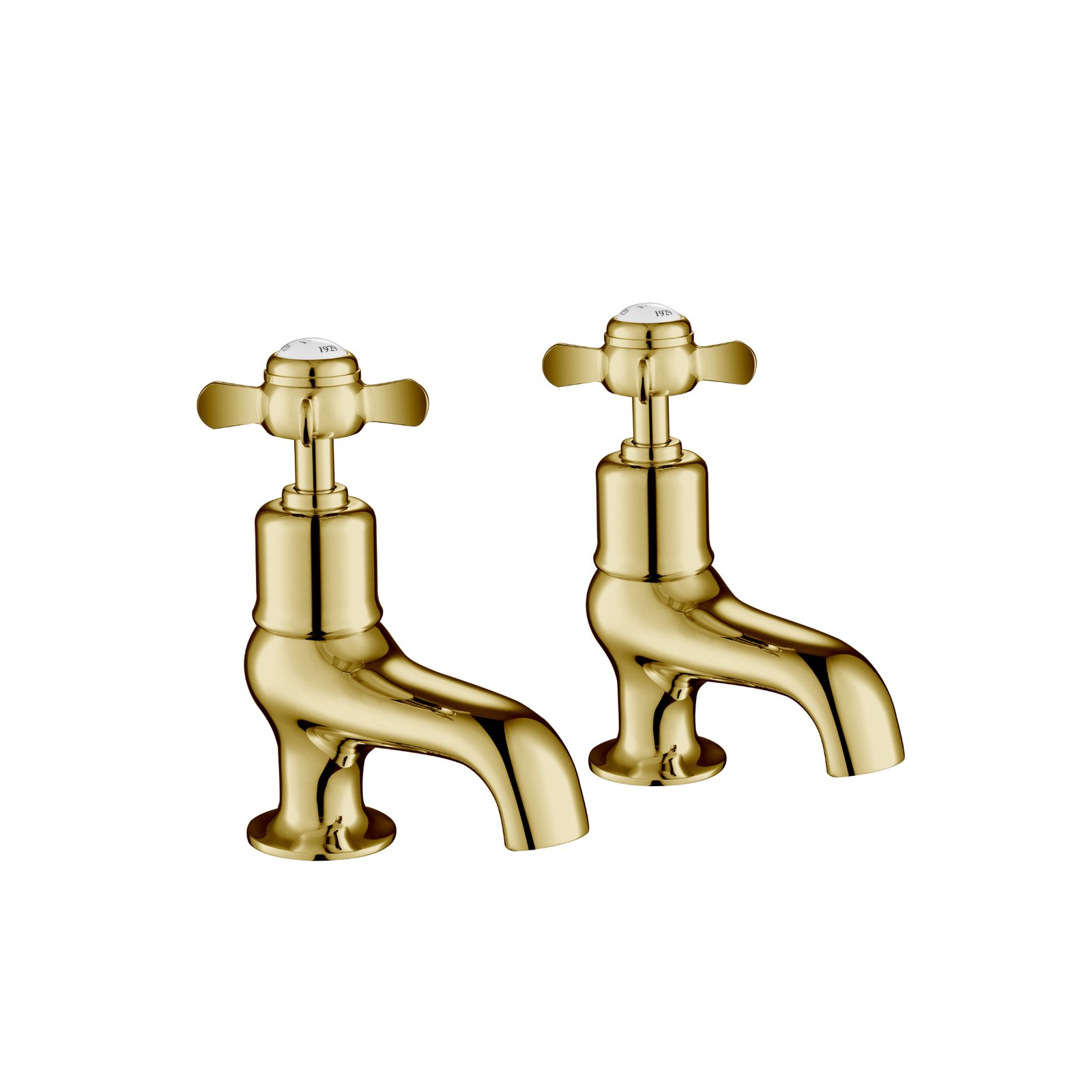 JTP Grosvenor Pinch Bath Taps Pair – Various Colour - Light Gold