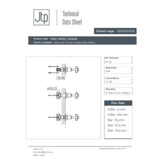 JTP Grosvenor Pinch Wall Valves Pair - Various Colour - Image 2