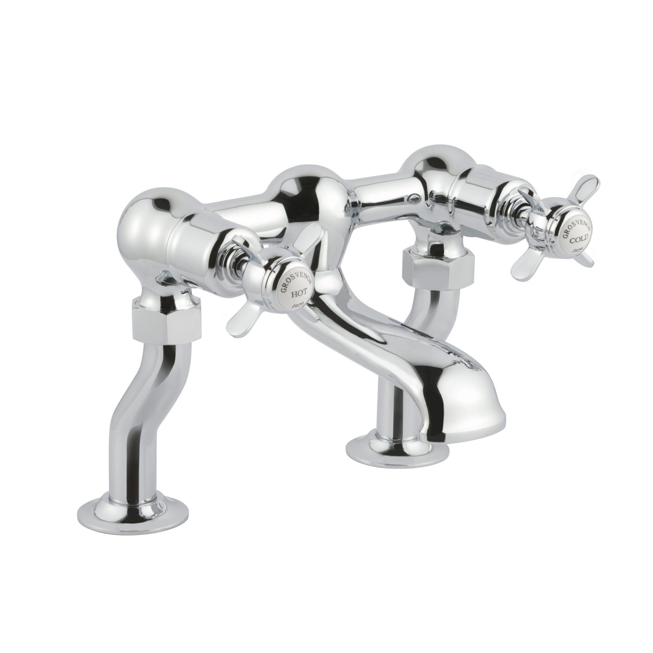 JTP Grosvenor Deck Mounted Pinch Bath Filler Tap – Various Colour - Chrome