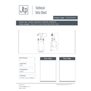 JTP Grosvenor Pinch Freestanding Bath Shower Mixer Tap With Kit - Various Colour - Image 2