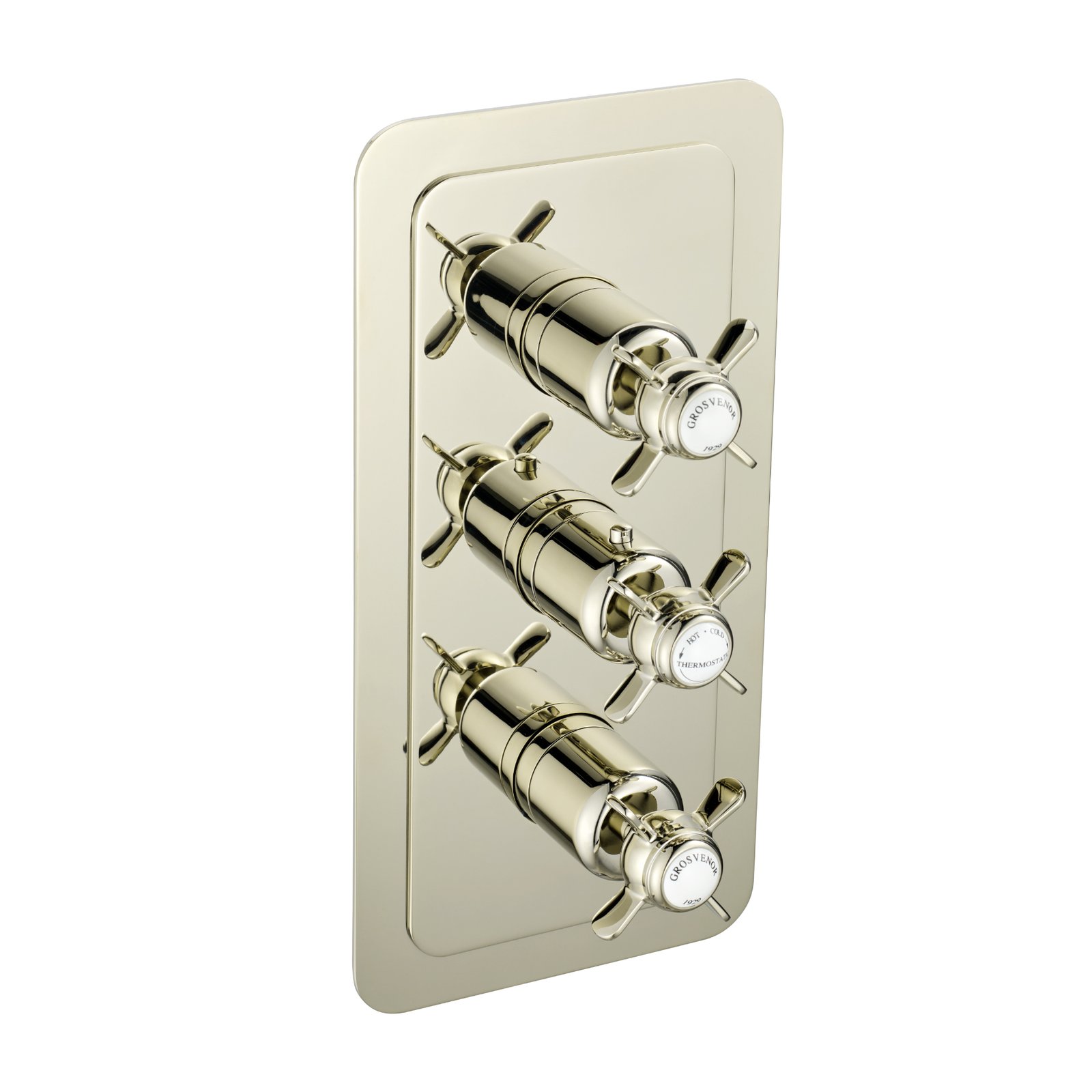 JTP Grosvenor 3 Outlet 3 Handle Pinch Thermostatic Concealed Shower Valve – Various Colour - Nickel