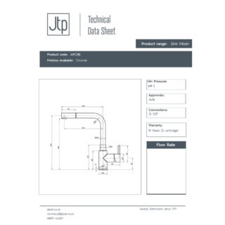 JTP Apco Mono Single Lever Kitchen Sink Mixer Tap With Pull Out Spout - Various Colour - Image 2