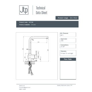 JTP Apco Mono Kitchen Sink Mixer Tap - Various Colour - Image 2