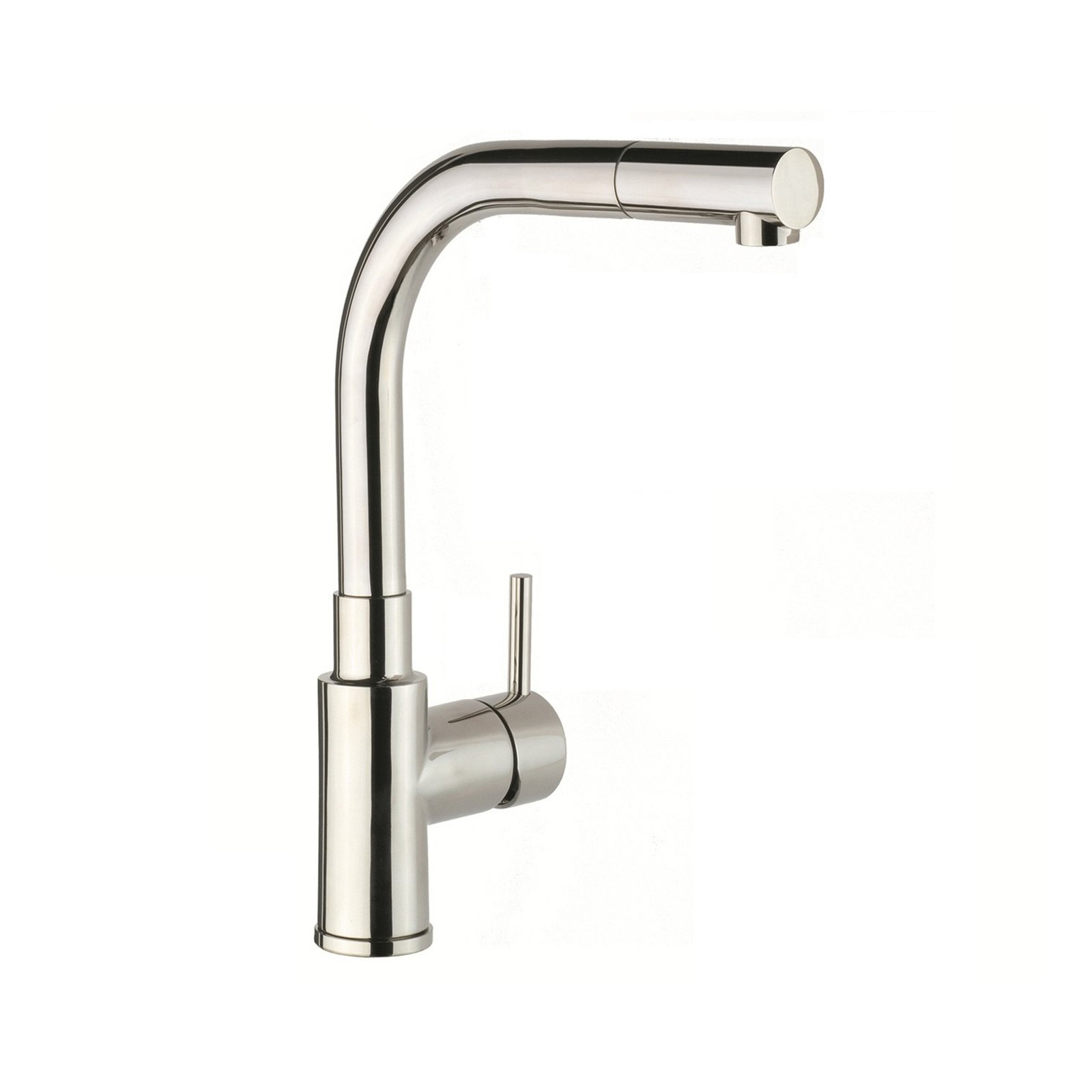 JTP Apco Mono Single Lever Kitchen Sink Mixer Tap With Pull Out Spout – Various Colour - Stainless Steel