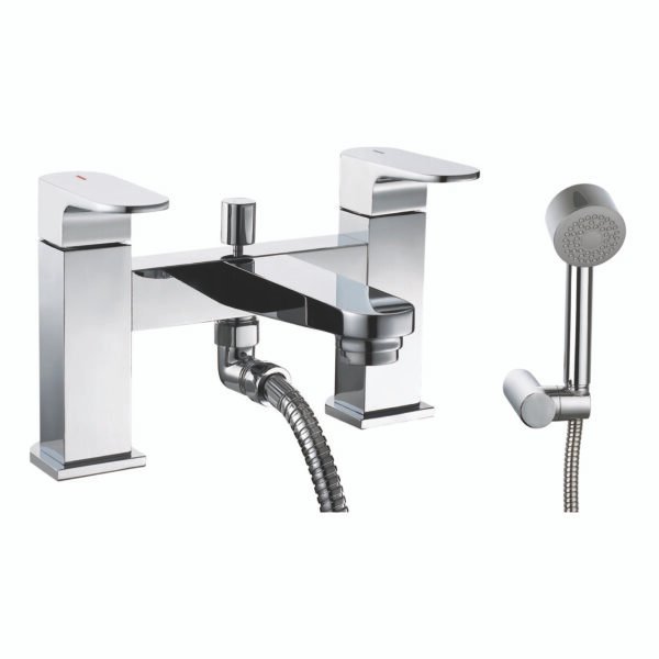 JTP Base Lever Deck Mounted Bath Shower Mixer Tap & Kit Chrome