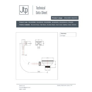 JTP Basket Square Strainer Waste Overflow - Various Colour - Image 2