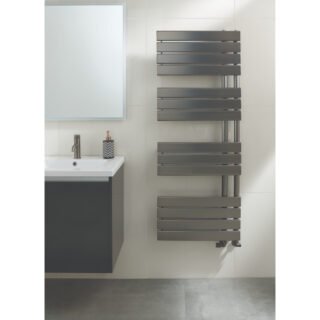 JTP Cleo Designer Heated Towel Rail - Bushed Black - Various Size - Image 4