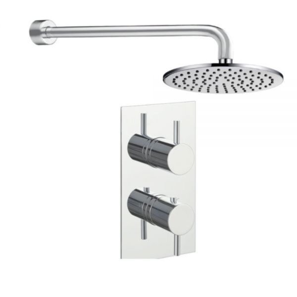 JTP Florence 1 Outlet Thermostatic Round Concealed Mixer Shower Chrome