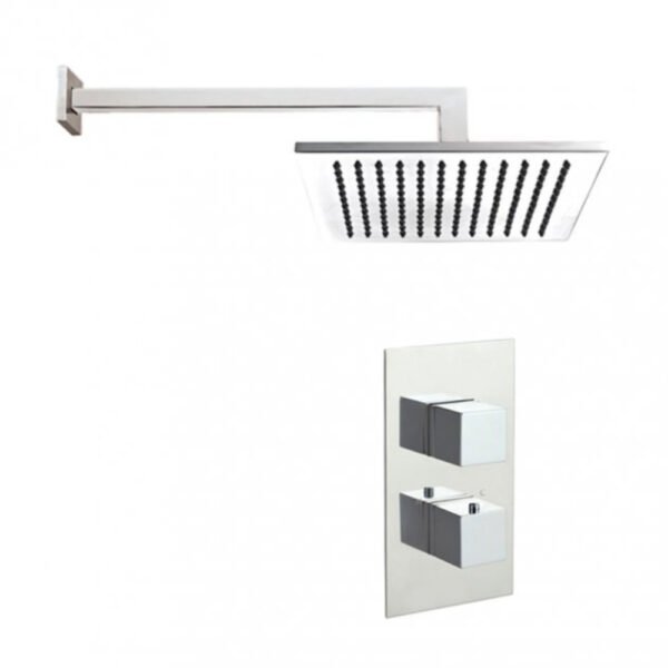 JTP Athena 1 Outlet Thermostatic Concealed Mixer Shower & Fixed Shower Head Chrome