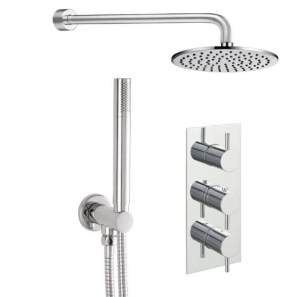 JTP Florence 2 Outlet Thermostatic Round Concealed Mixer Shower & Shower Handset Chrome
